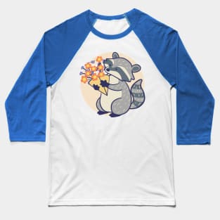 Racoon and Flowers Baseball T-Shirt